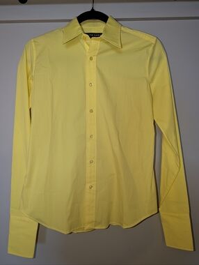 Women's Ralph Lauren Black Label Bright Yellow Dress Shirt. Size 4